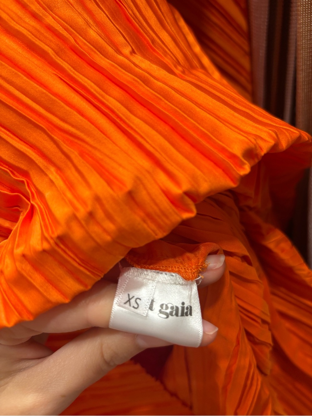 cult gaia Orange Pleated One-Shoulder Maxi Dress - Picture 4 of 4